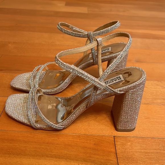 Badgley mischka Rebekah block heel pale gold size 9 - Picture 4 of 6